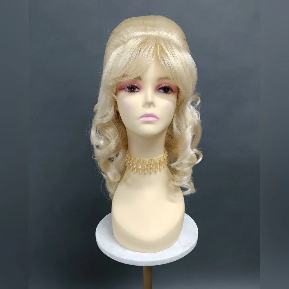 Blonde retro 60s beehive wig